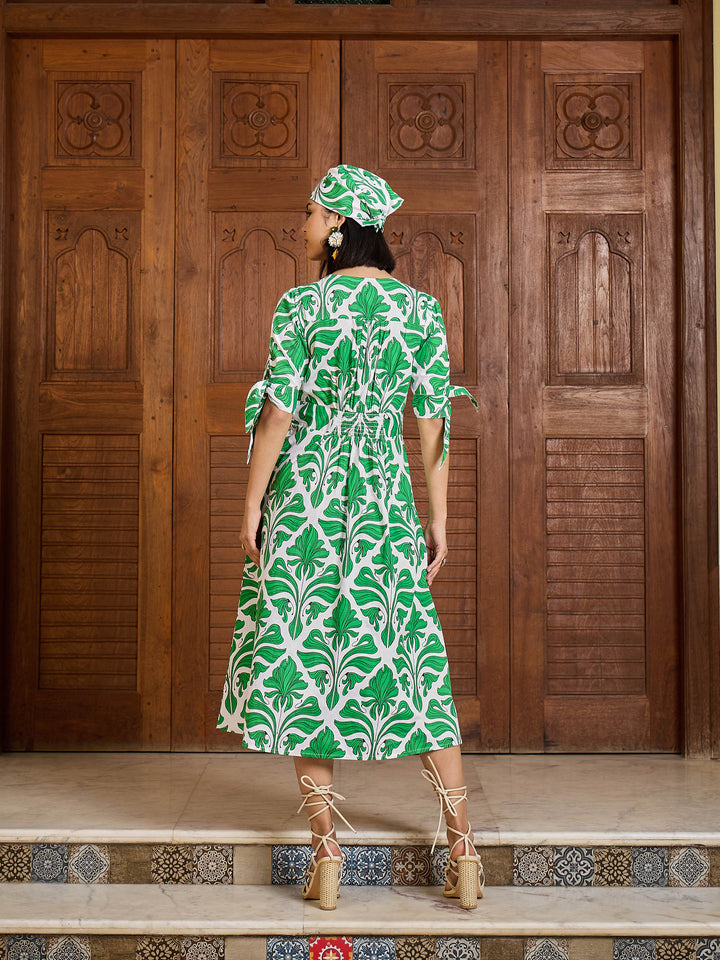 Women Front Button Midi Dress