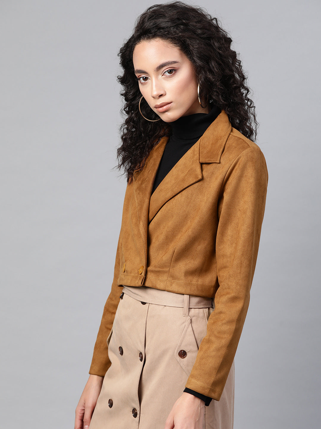 Suede Crop Blazer