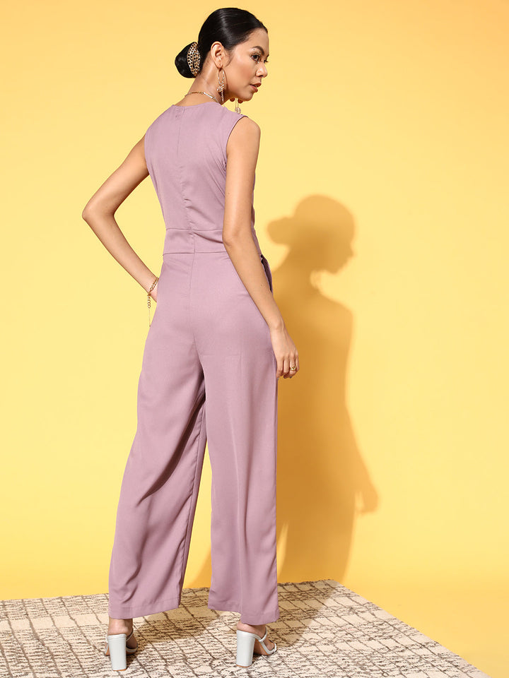 Women Wrap Gathered Jumpsuit