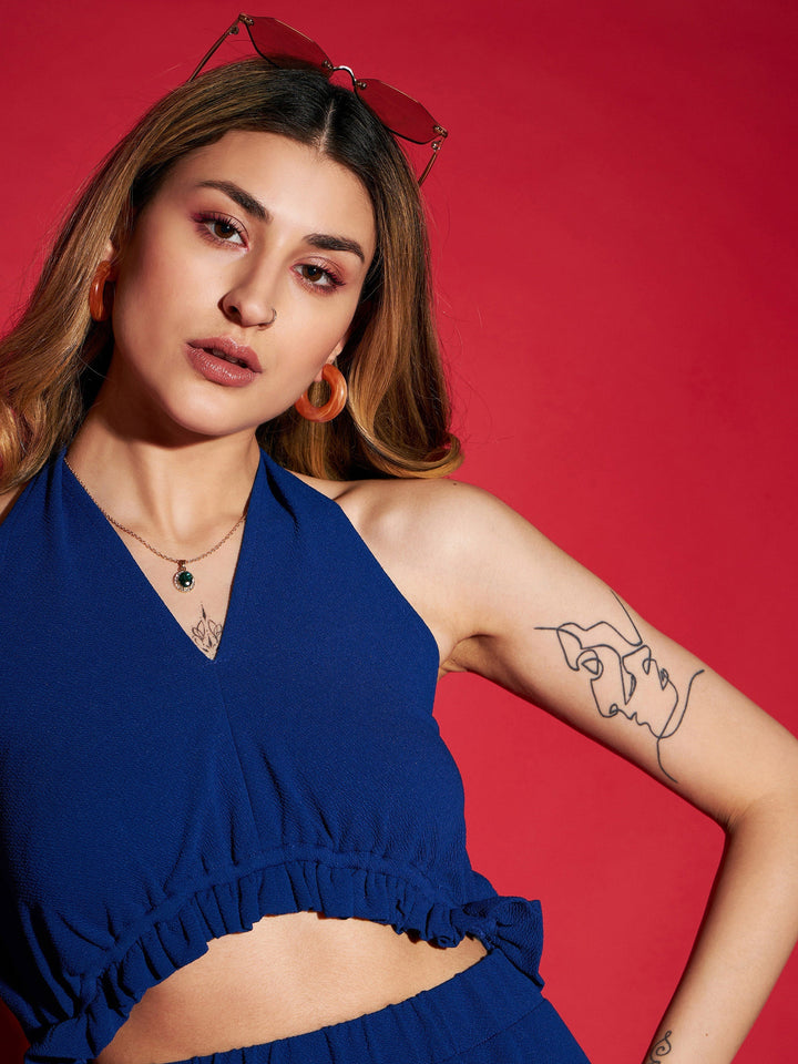 Women Knitted Halter Neck Jumpsuit