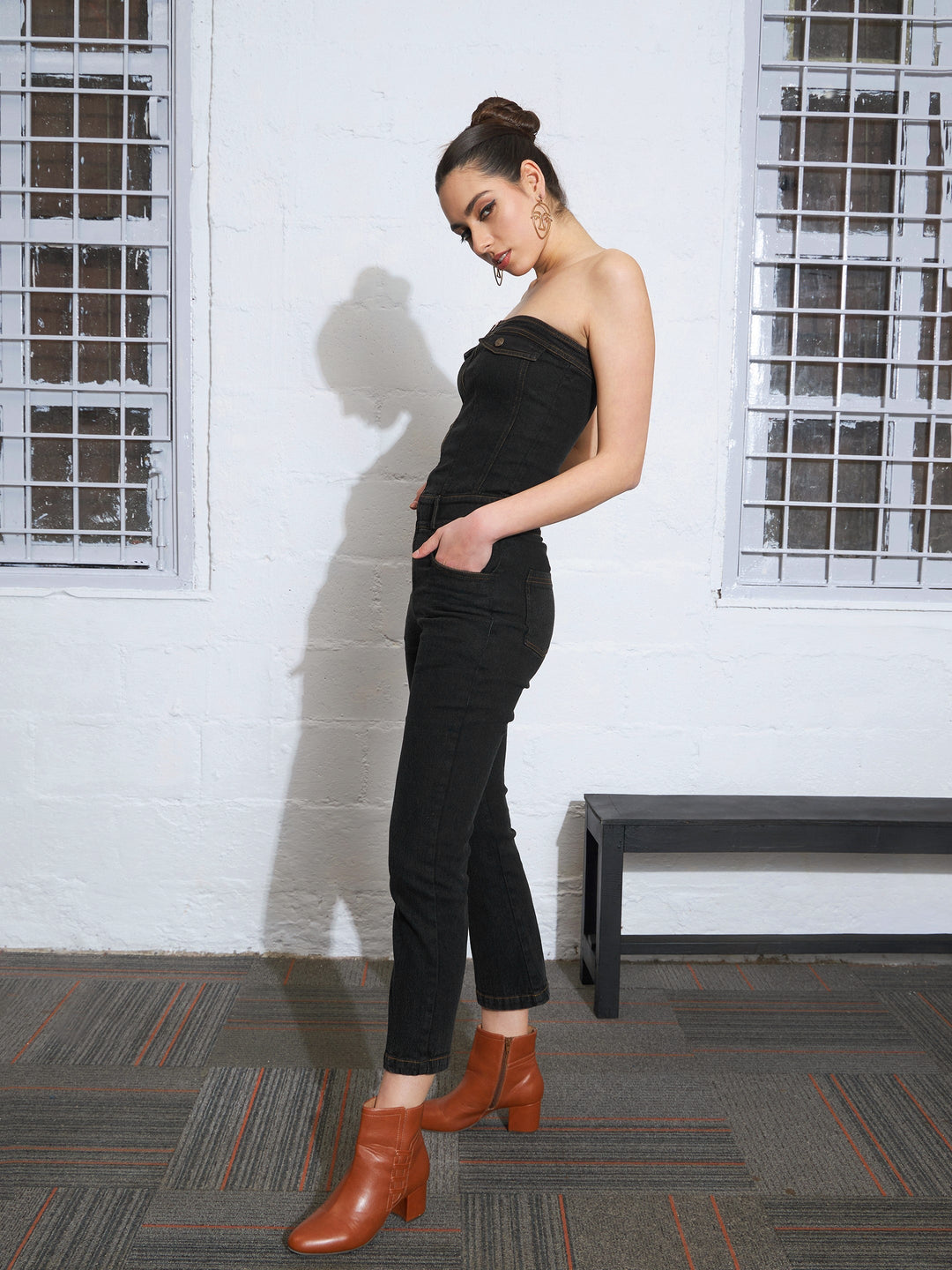 Women Denim Corset Jumpsuit