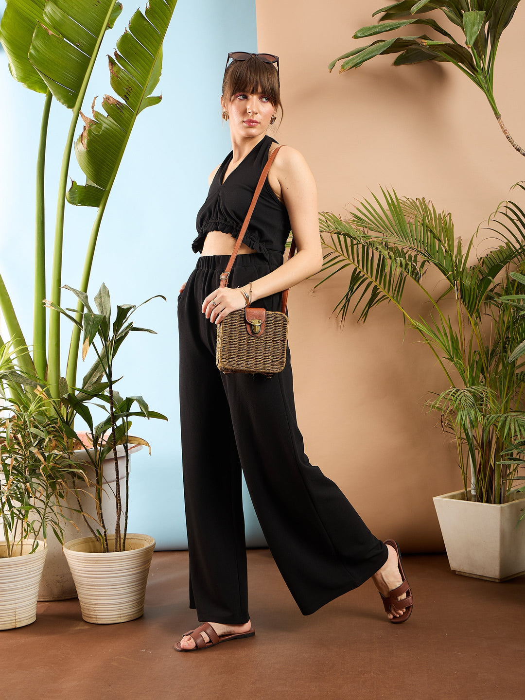Women Knitted Halter Neck Jumpsuit