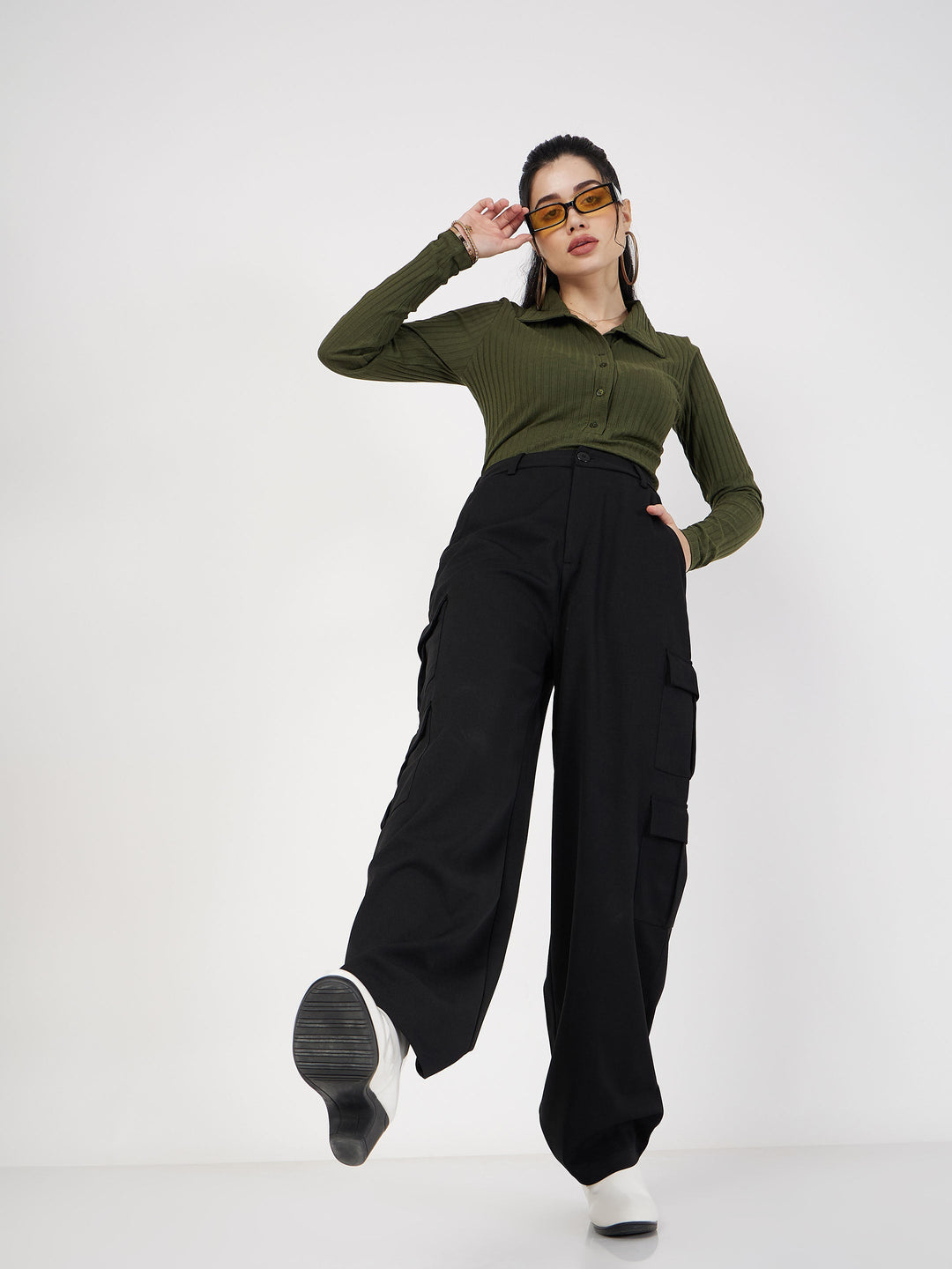 Women Multi Pocket Detail Cargo Pants