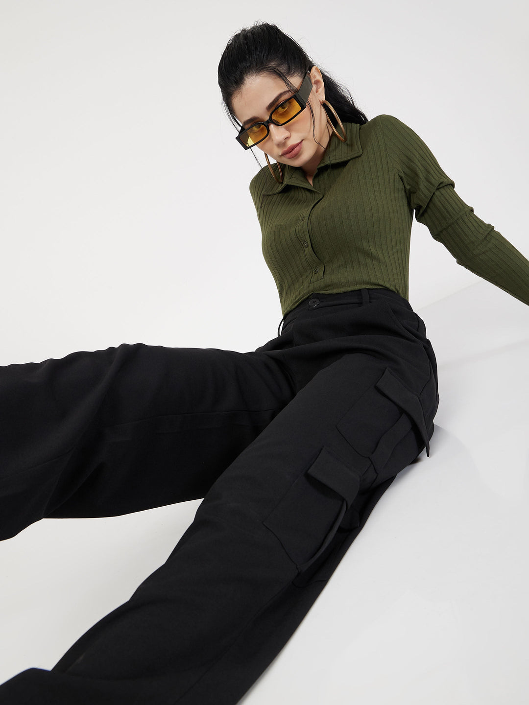 Women Multi Pocket Detail Cargo Pants