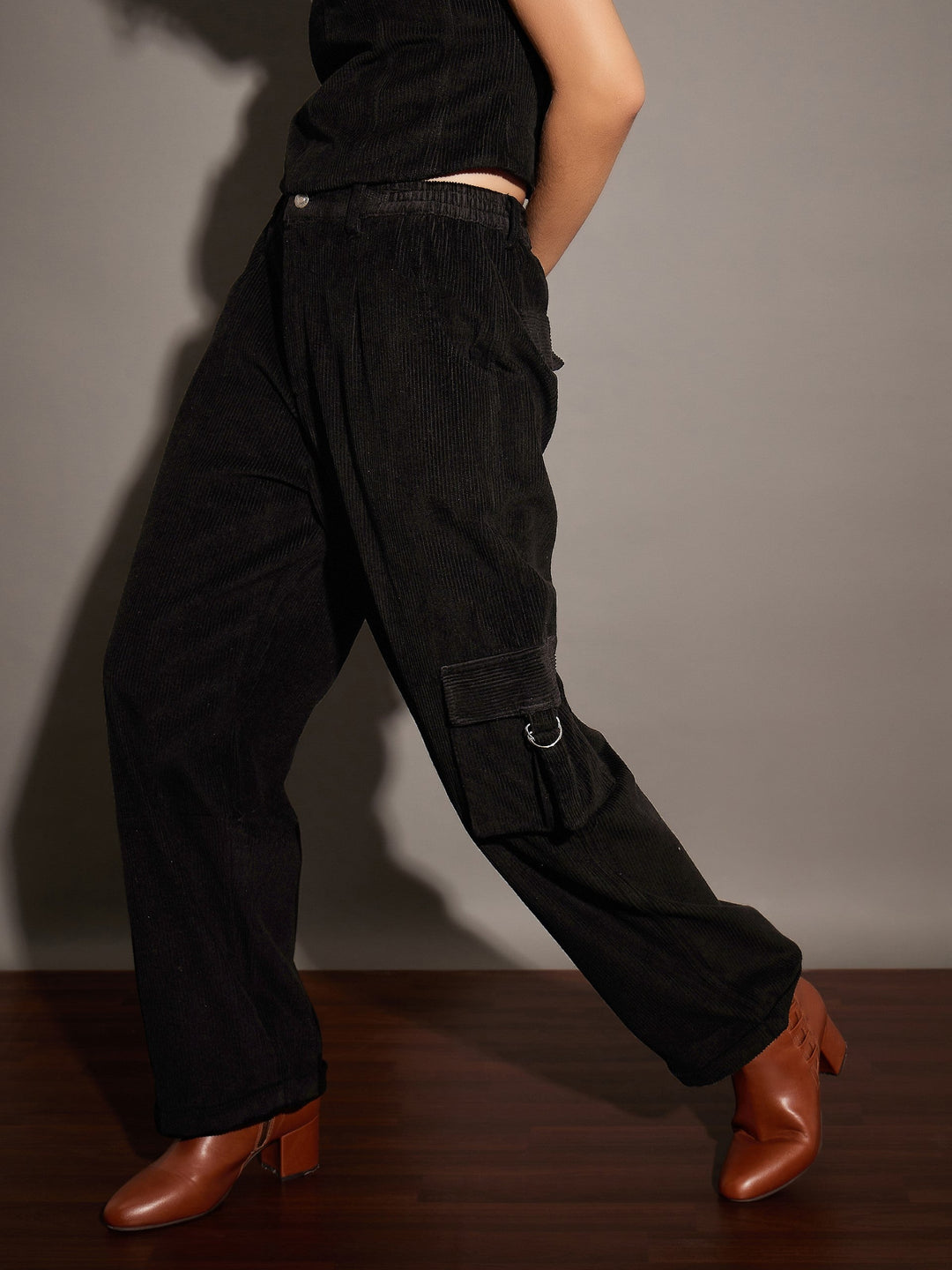 Women Corduroy Multi Pocket Cargo Pants