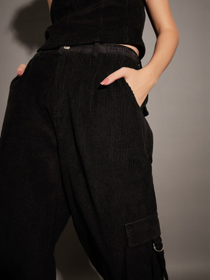 Women Corduroy Multi Pocket Cargo Pants