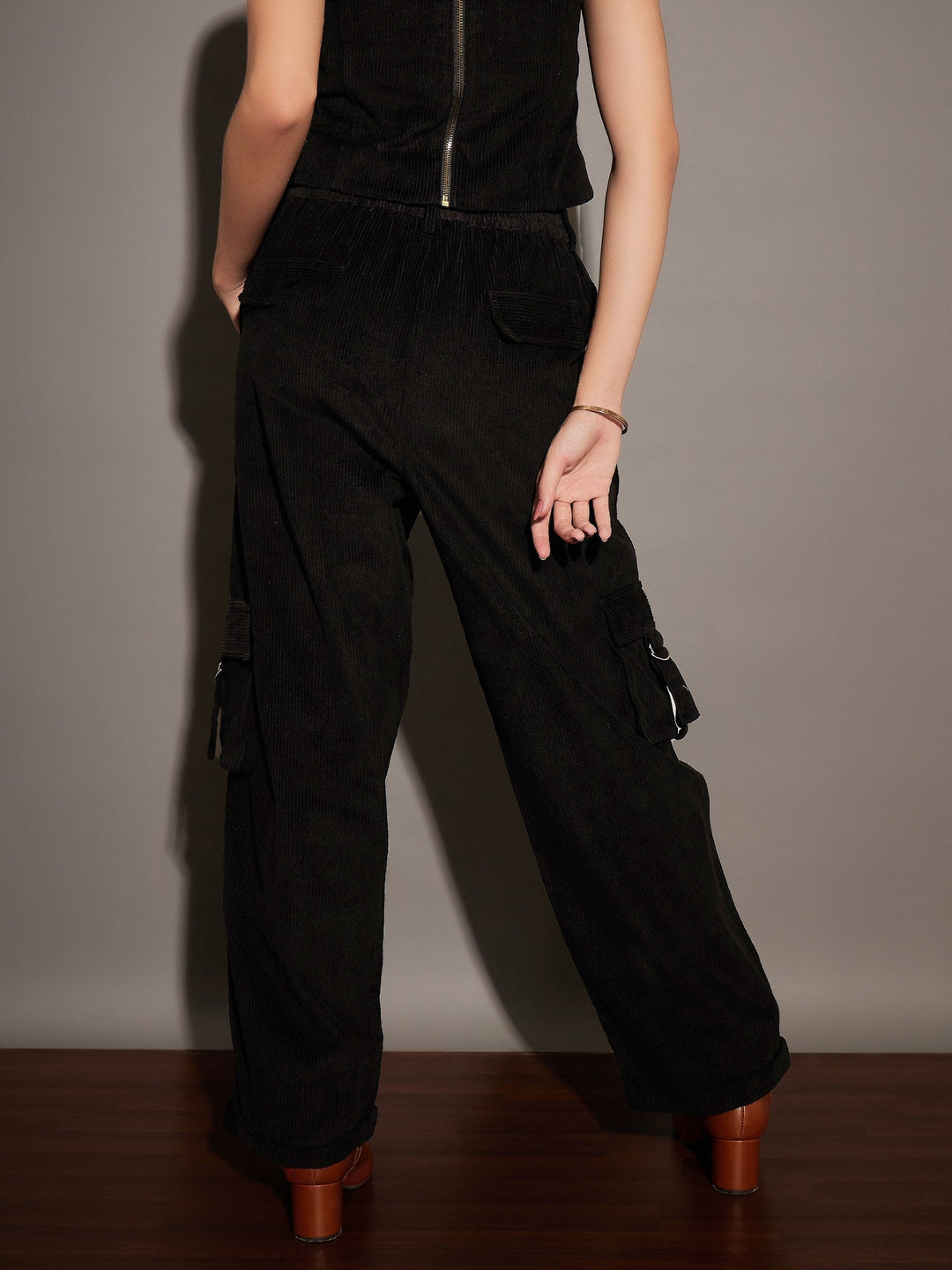 Women Corduroy Multi Pocket Cargo Pants
