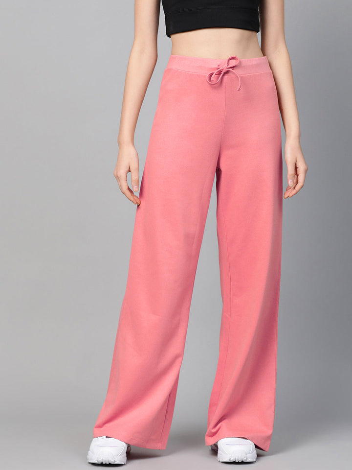 Women's Women Pink Terry Wide Leg Drawstring Pants in Cotton by Sassafras for wholesale, bulk, supplier, manufacturer and wholesaler buyers from Trendphoria