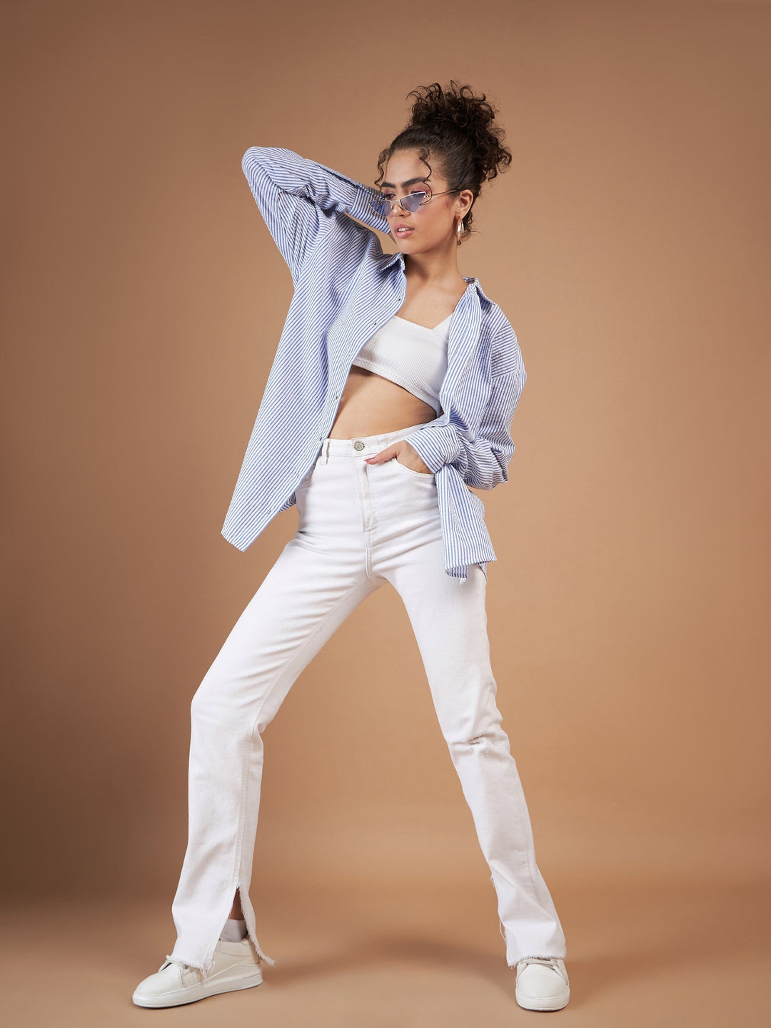 Women Striped Oversized Shirt