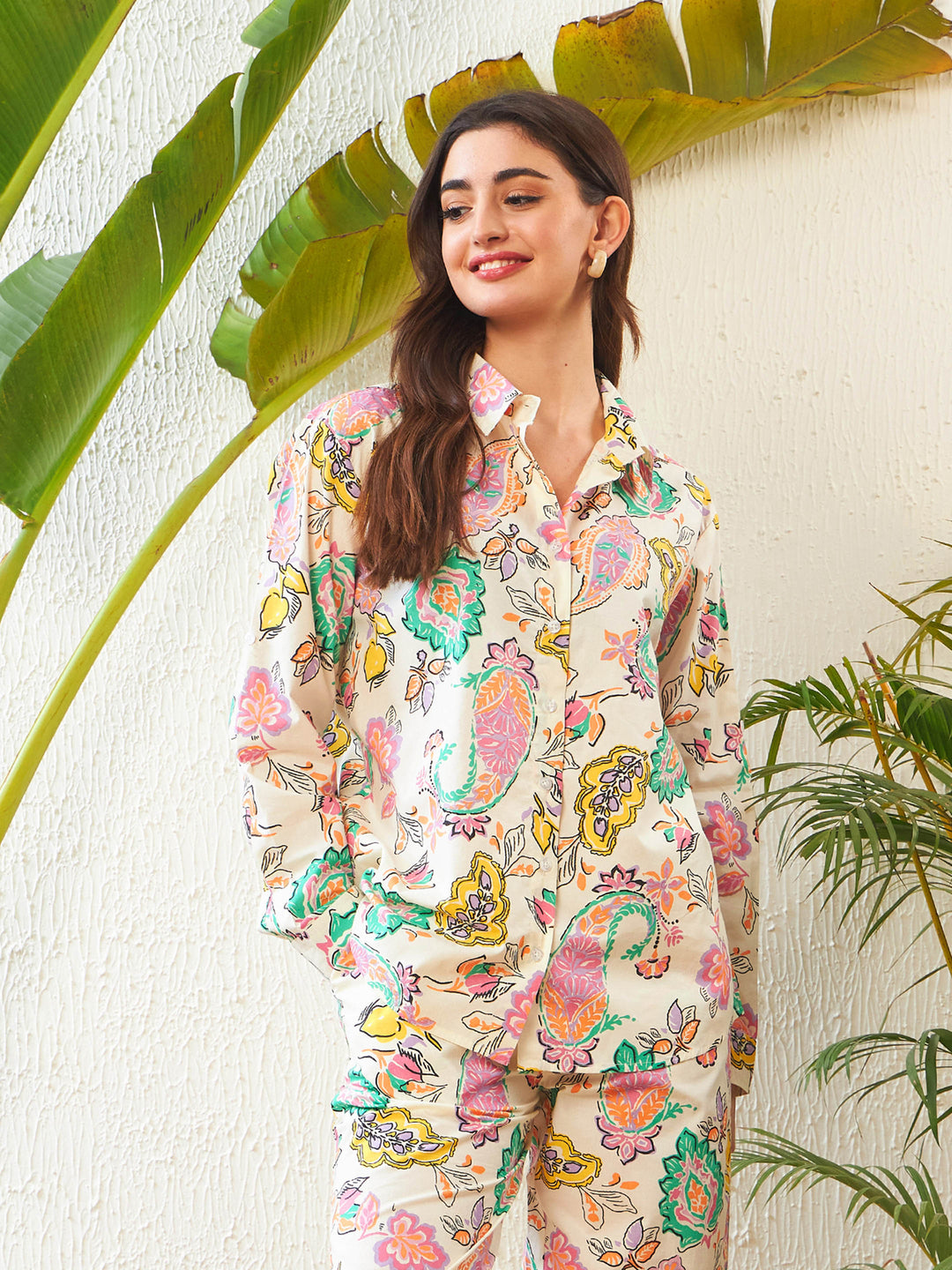 Women's Women Off-White Paisley Regular Shirt in Cotton by Sassafras for wholesale, bulk, supplier, manufacturer and wholesaler buyers from Trendphoria