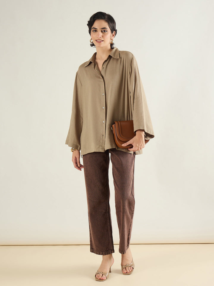 Women Linen Oversize Shirt