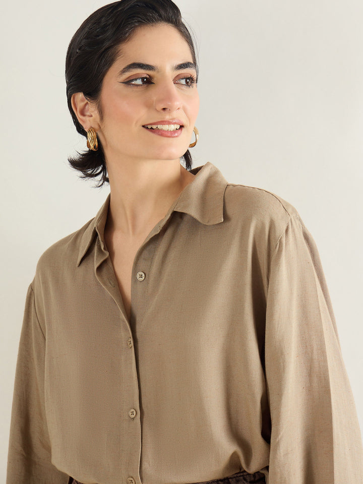 Women Linen Oversize Shirt