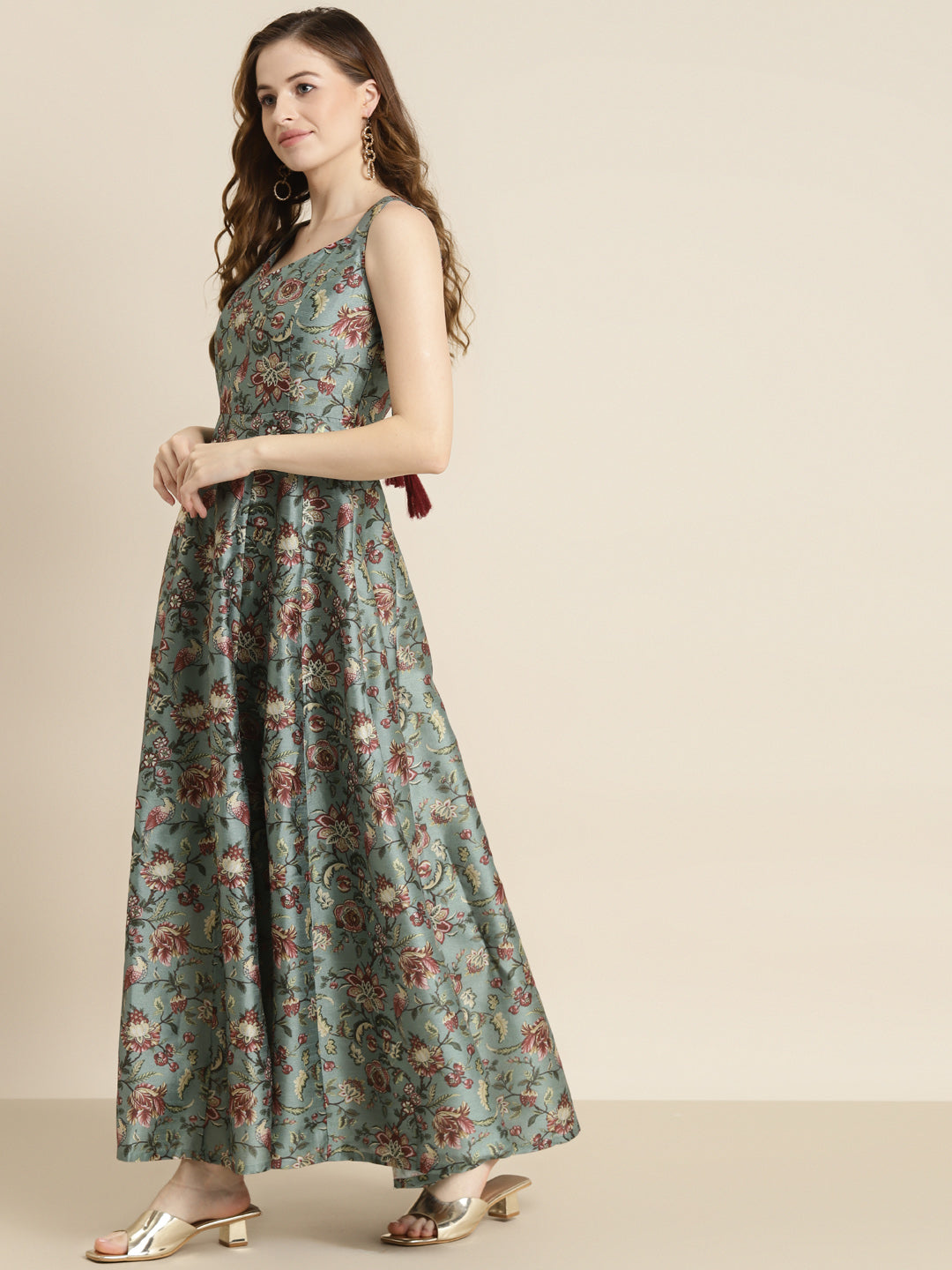 Floral Sweetheart Anarkali Maxi Dress