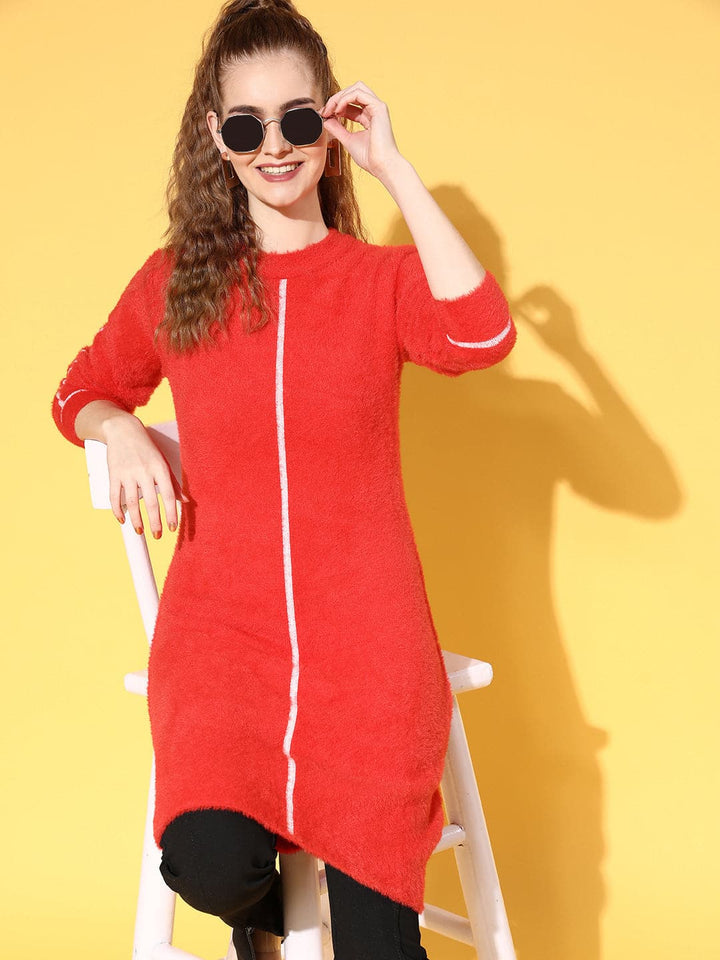 Women's Women Red Hair Wool Long Sweater in Nylon by Shae for wholesale, bulk, supplier, manufacturer and wholesaler buyers from Trendphoria